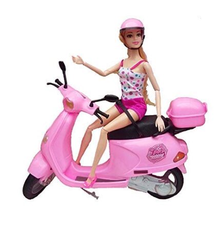 Lovely Steering Scooter Toy with Travel Doll