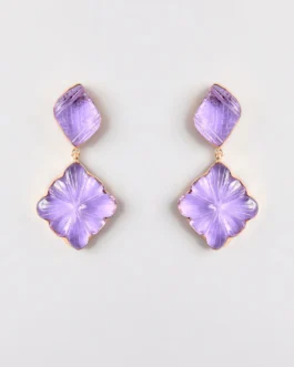 Lavender Bloom Drop Earrings
